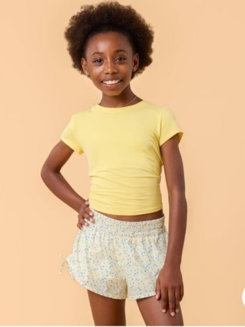 Girls' Bow Back Tee Short Sleeve in Yellow